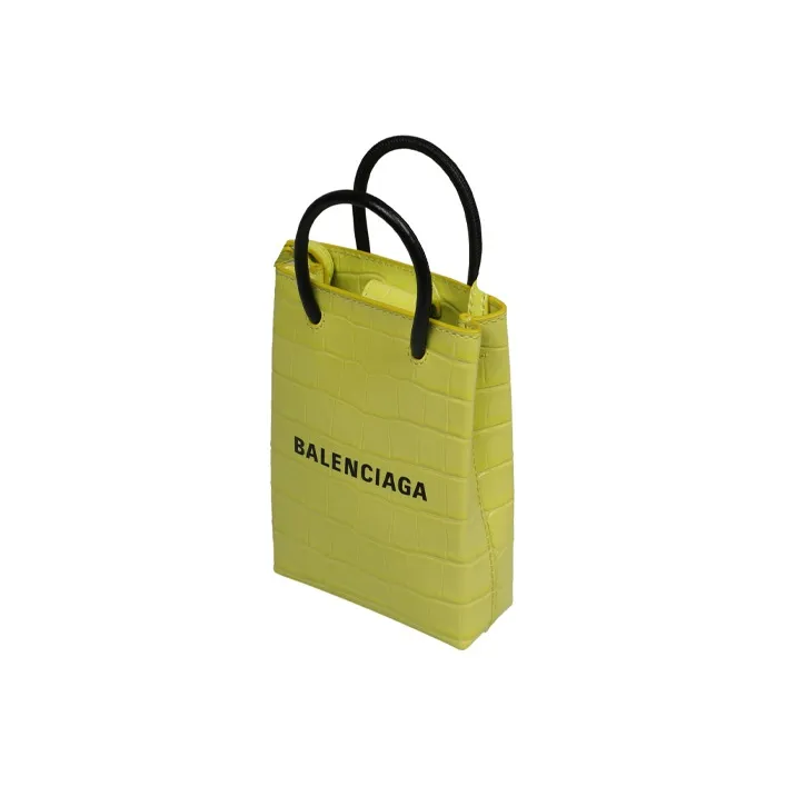 Balenciaga Balenciaga Luggage Collection Leather Handbag Unisex Neon Green-1