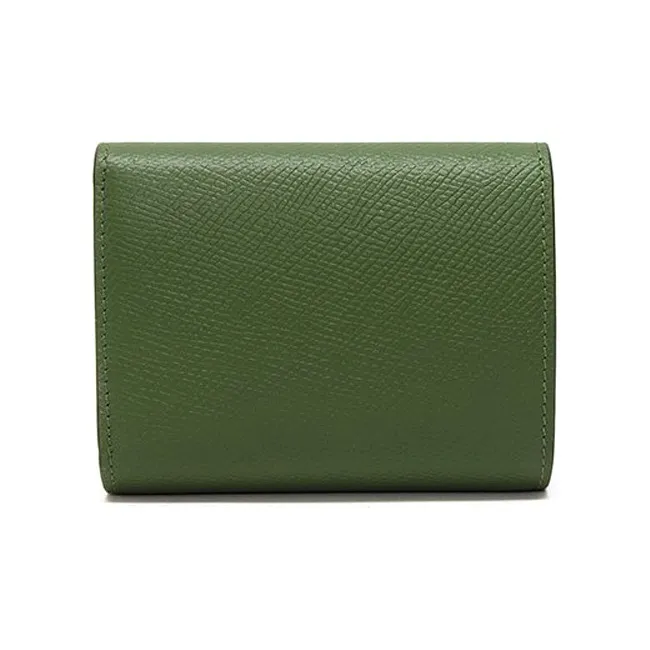 CELINE Essentials Series Grain Cow Leather Wallet Trumpets Women's Vintage Green-1