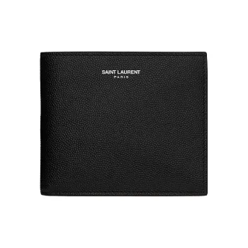 SAINT LAURENT Leather Wallet Men's Black