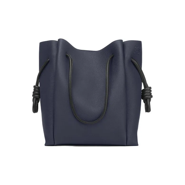 LOEWE FlamencoKnot Soft Grained Calfskin Tote Bag Shopping Bag Handbag Shoulder Bag Women's Midnight Blue-2