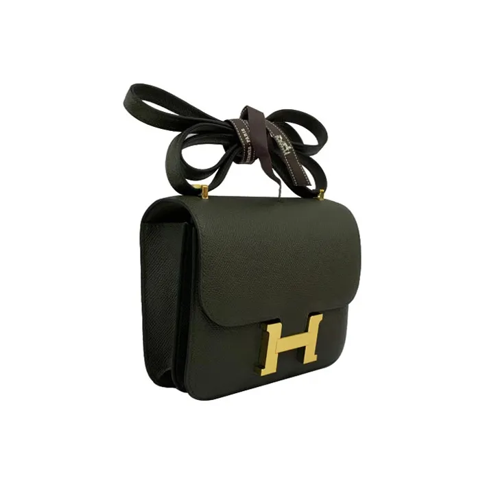 HERMES Constance Epsom Leather Shoulder Bag Crossbody Bag Mini Women's C6 Vert De Gris Gray Green-2