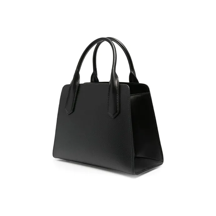 PRADA Saffiano Leather Handbag Medium Size Unisex Black-1