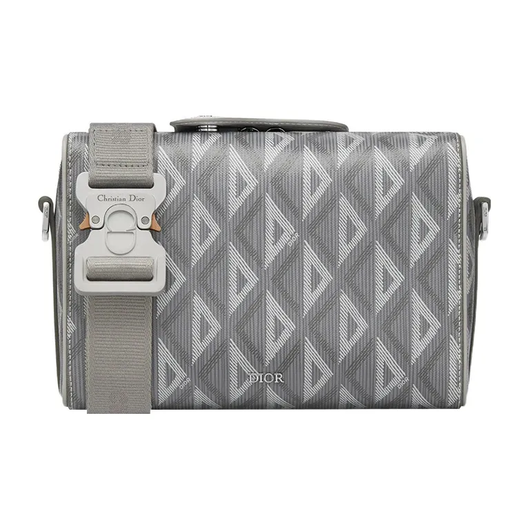 DIOR Smooth Cow Leather Messenger Bag, Handbag, Shoulder Bag, Crossbody Bag Trumpets Men's Gray-0