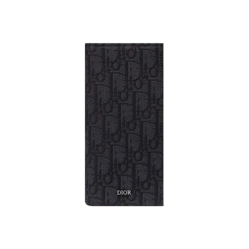 DIOR Embroidery Wallet Men's Black-0