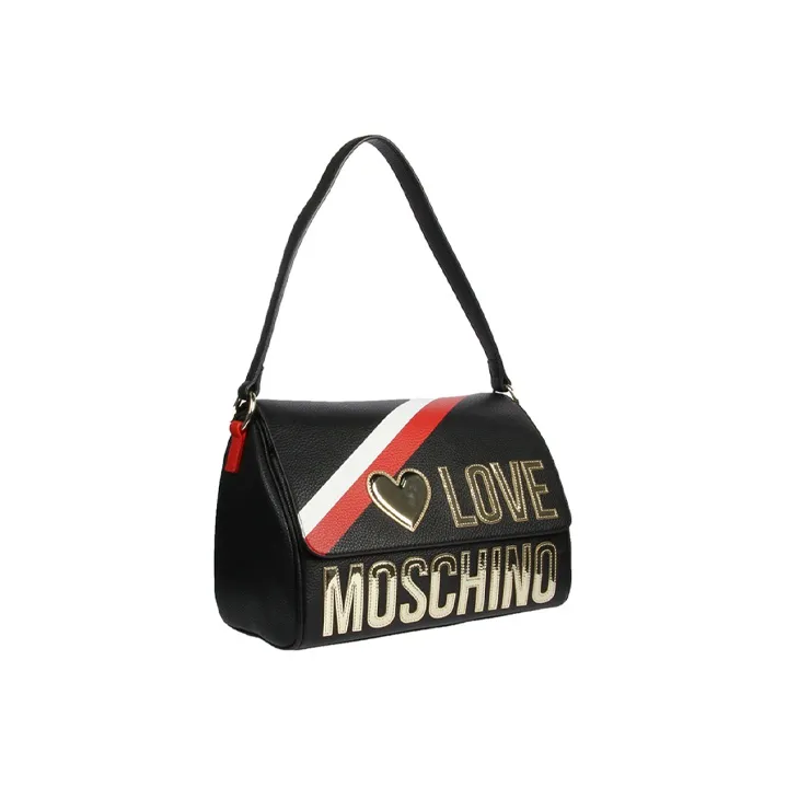 MOSCHINO Leather Crossbody Bag, Shoulder Bag Women's Black-2