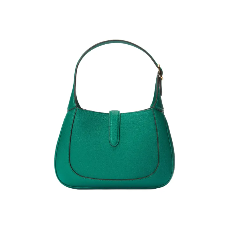 GUCCI Jackie 1961 Grained Leather Crescent Shoulder Bag Shoulder Bag Small Size Women's Emerald Green-2