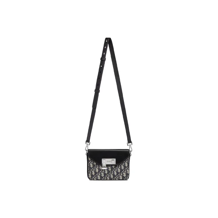 DIOR Lock Cow Leather Camera Bag, Handheld Shoulder Bag, Crossbody Bag Medium Size Men's Beige/Black-2