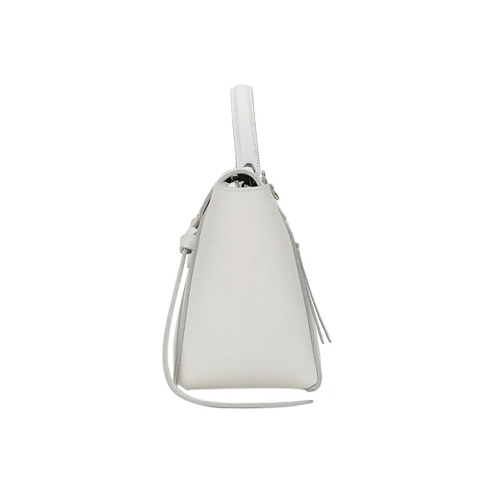 CELINE Belt Grained Calfskin Catfish Bag One Shoulder Handbag Crossbody Bag Women's Candy Color/White-2