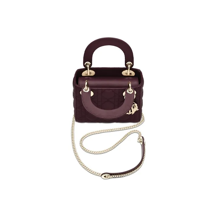 DIOR Lady Dior Sheepskin Dior Bag Shoulder Bag Crossbody Bag Handbag Mini Women's Fuchsia-2