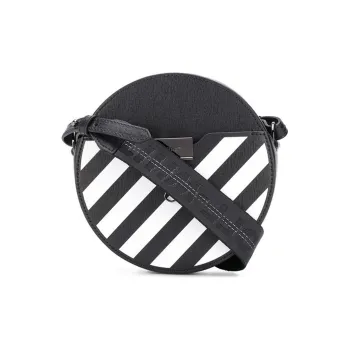 OFF WHITE Diag Round Bag Black/White