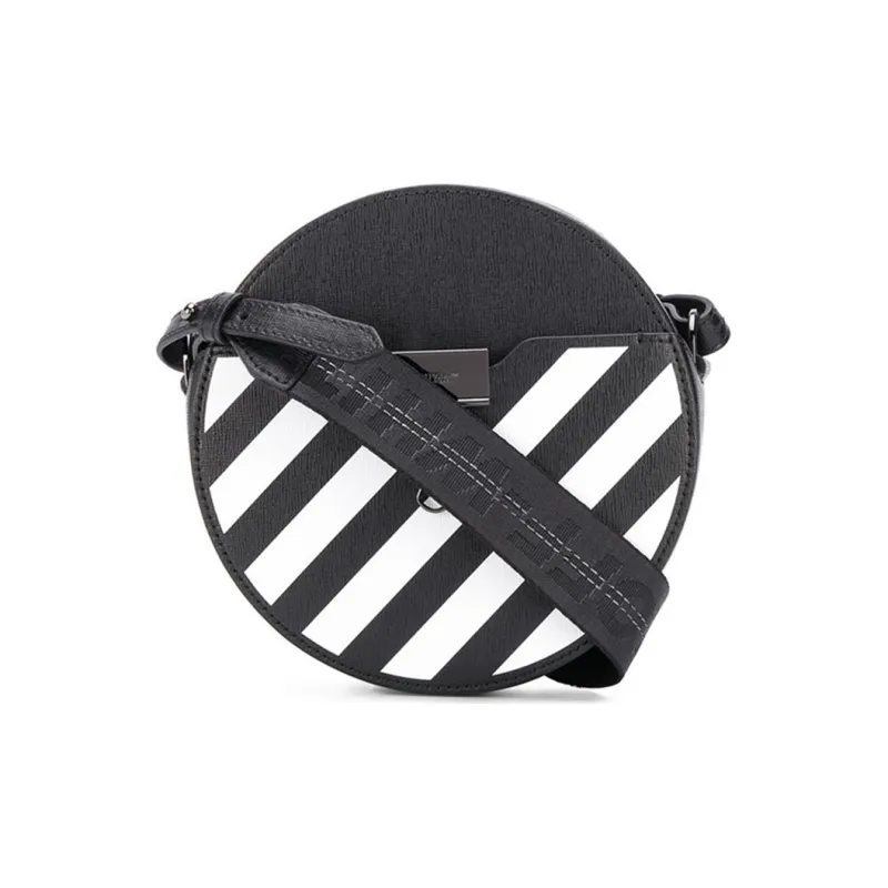 OFF WHITE Diag Round Bag Black/White-0