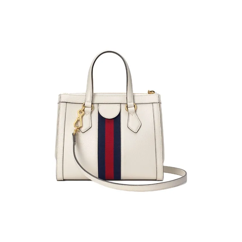 GUCCI Ophidia Leather Tote Bag Shopping Bag Crossbody Handbag Shoulder Bag Small Size Women's White-3