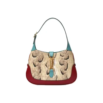 GUCCI Jackie 1961 Python Skin Crescent Shoulder Bag Shoulder Bag Women's Red Blue Multicolor