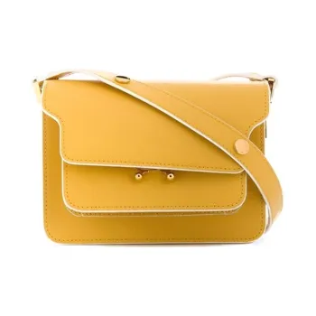 MARNI Trunk Cow Leather Shoulder Bag, Crossbody Bag Mini Women's Bright Yellow