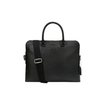 COACH Beckett Leather Laptop Bag Briefcase One Shoulder Handbag Large Size Men's Black