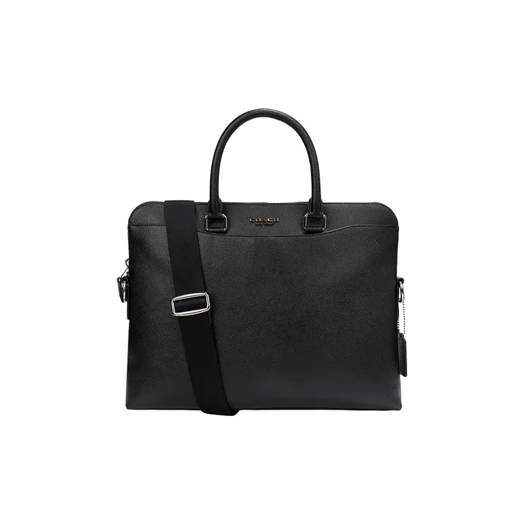 COACH Beckett Leather Laptop Bag Briefcase One Shoulder Handbag Large Size Men's Black-0
