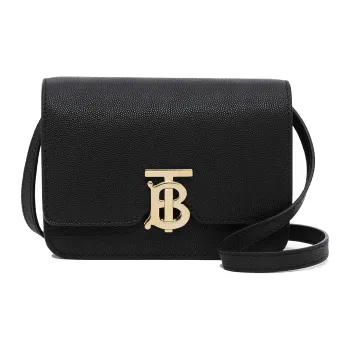 Burberry Grained Calfskin Crossbody Bag Mini Women's Black