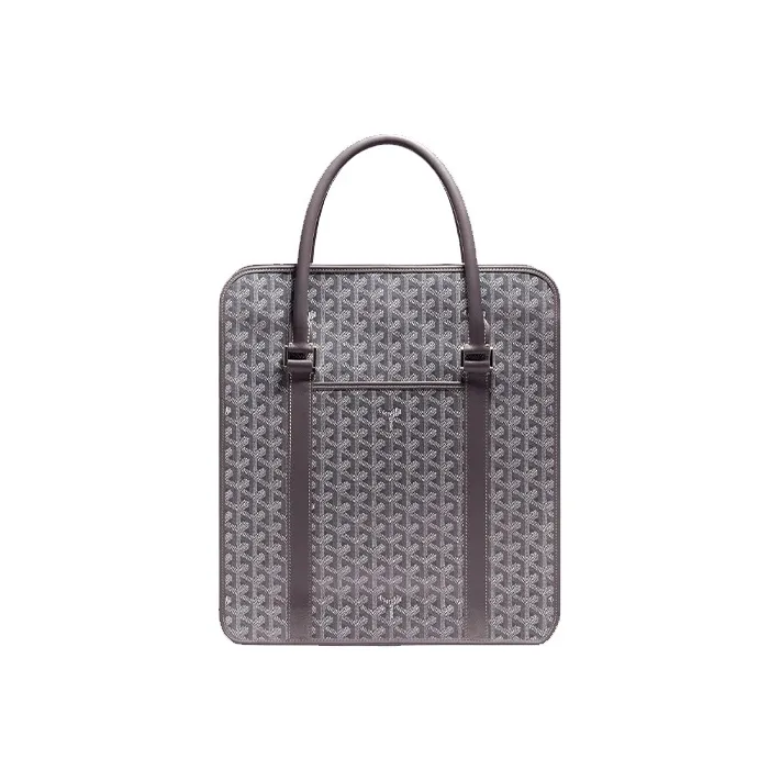 GOYARD Bourgogne Canvas With Leather Handbag Unisex Gray-1