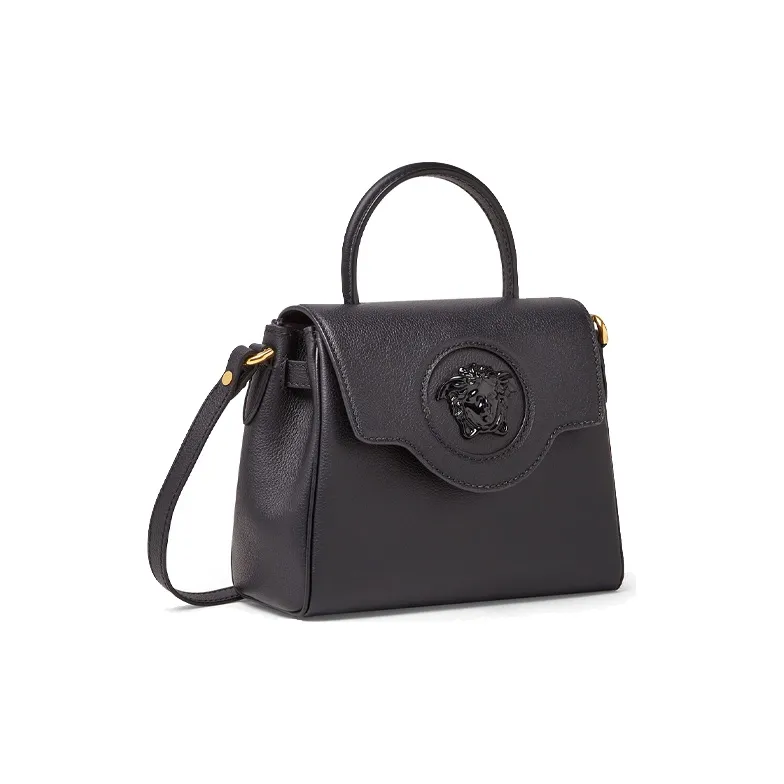 VERSACE La Medusa Cow Leather Shoulder Bag Crossbody Bag Handbags Small Size Women's Black-1