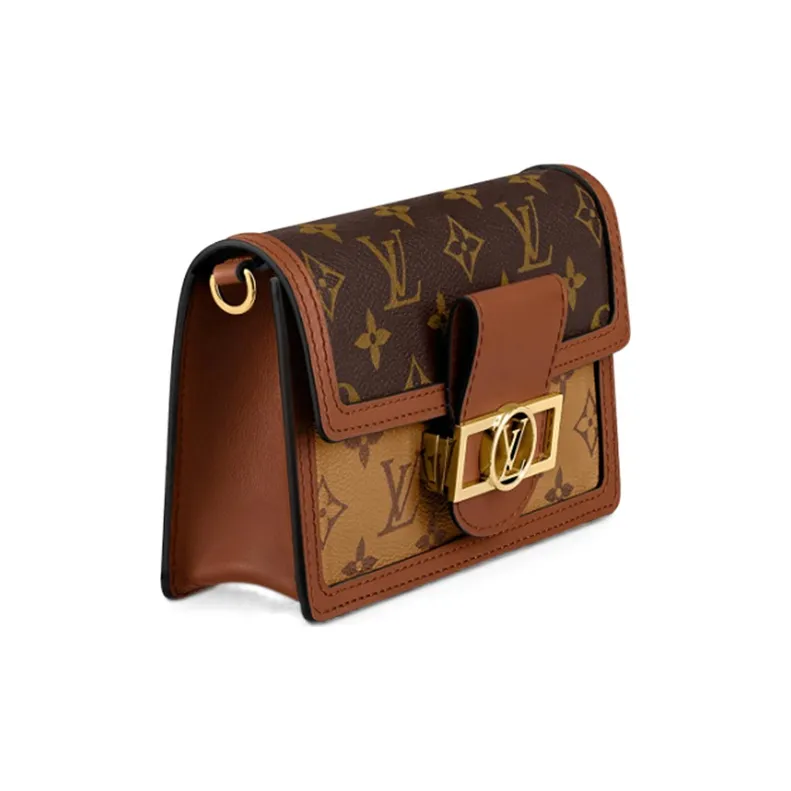 LOUIS VUITTON Dauphine Chain Wallet Monogram Reverse Brown-1