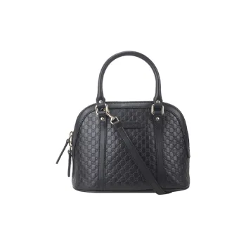 GUCCI Dome Shoulder Bag Medium GUCCIssima Black