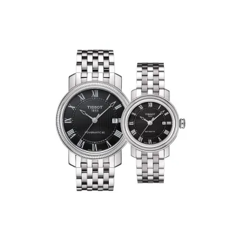 TISSOT Harbor Series Automatic Mechanical Movement Unisex Watch 40mm Black Dial T0974071105300+T0970071105300