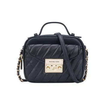 MICHAEL KORS Rose Leather Camera Bags Crossbody Bag Shoulder Bag Small Size Women's Pure Black