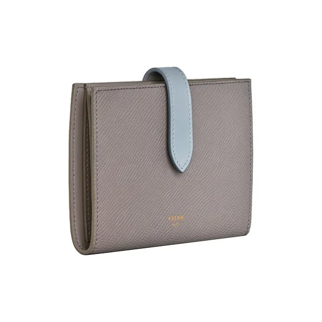 CELINE Grained Calfskin Wallet Medium Size Women's Egg Stone Gray/Mineral Stone Color-1