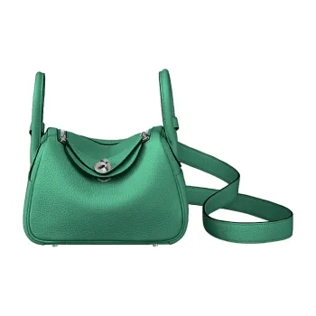 HERMES Lindy Taurillon Clemence Leather Handbag Shoulder Bag Crossbody Bag Mini Women's 6W Menthe Mint Green