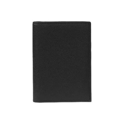 Valextra Cow Leather Passport Clip Unisex Black