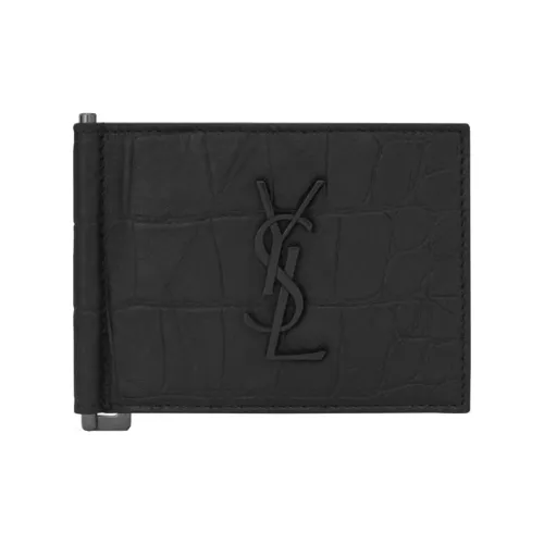 SAINT LAURENT Monogram Sheepskin Document Wallet Men's Black