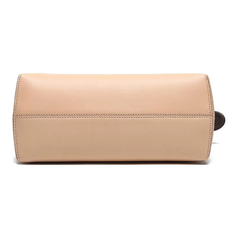 FENDI By The Way Series Cow Leather Boston Bag Handbag Shoulder Bag Crossbody Bag Women's Beige Multicolor-4
