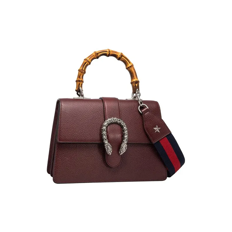 GUCCI Dionysus Leather Shoulder Bag Crossbody Bag Handbag Medium Size Women's Burgundy-1