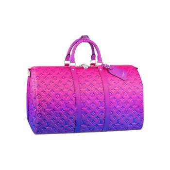 LOUIS VUITTON Keepall 50B Taurillon Illusion Blue/Pink