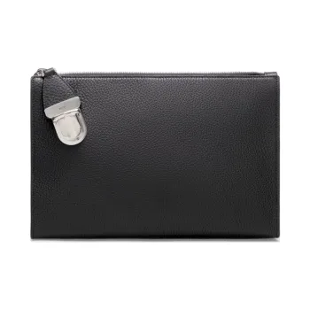 BALLY Cow Leather Coin Purse Handheld Handbag Men's Black