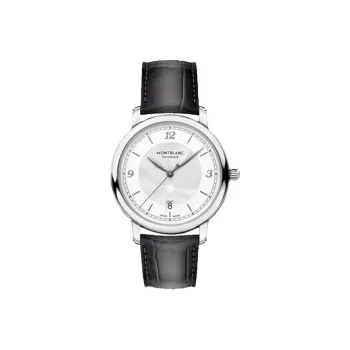 MONTBLANC Mechanical Movement Men's Watches Watch 39mm White Dial Stainless Steel Case Genuine Leather Strap
