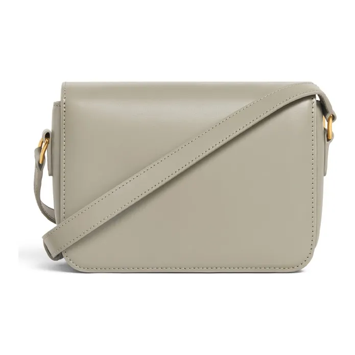 CELINE Triomphe Shiny Cow Leather Shoulder Bag Crossbody Bag Handbag Shoulder Bag Women's Gray Green-2