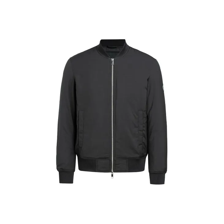 ARMANI EXCHANGE Solid Color Letters Baseball Collar Fitted Moderate Regular Edition Puffer Jacket Men's Black-1
