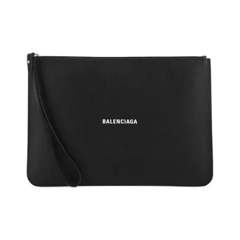 Balenciaga Cow Leather Clutch Regular Men's Black