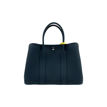 HERMES Garden Party Negonda Calfskin Garden Bag, Tote Bag, Shopping Bag, Handbag Women's Prussian Blue