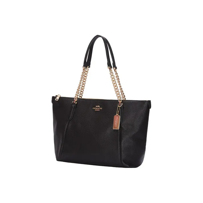 COACH Ava Cow Leather Tote One Shoulder Handbag Large Size Women's Black-3