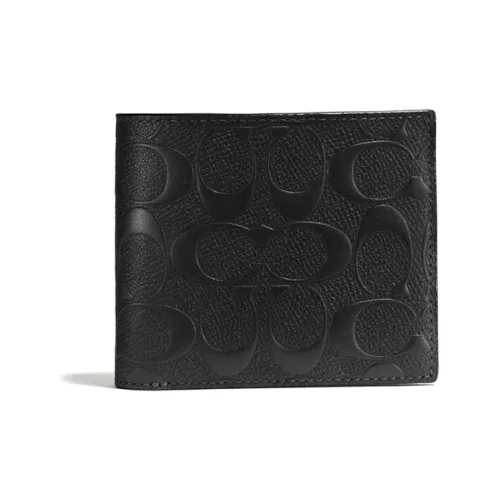 COACH 3 IN 1 Wallet Cow Leather 3 in 1 Wallet Men's Black
