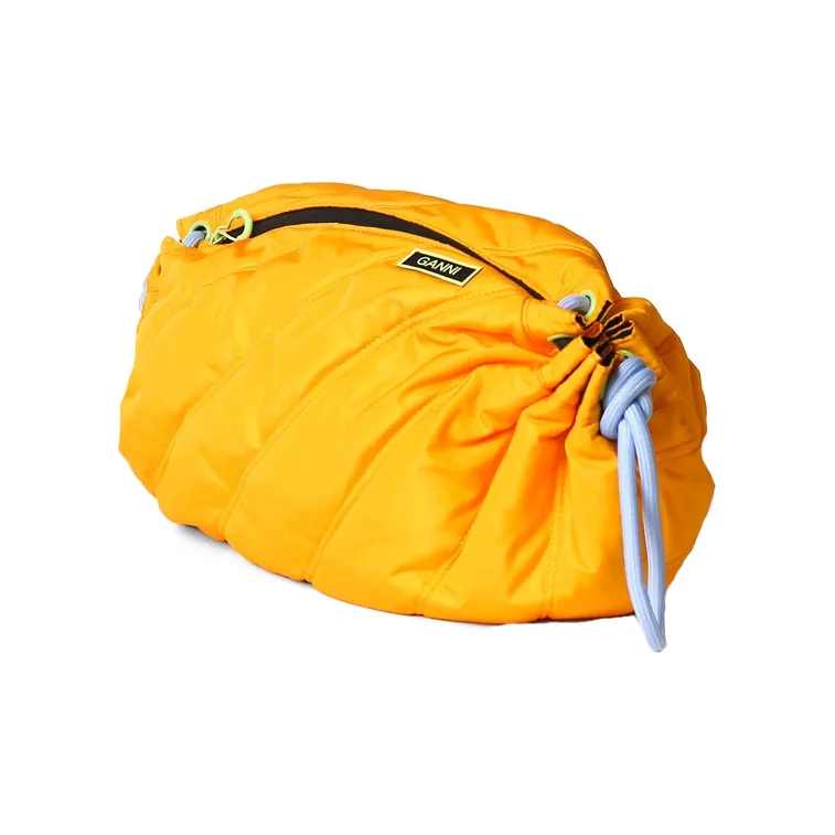GANNI Recycled Polyester Crossbody Bag Shoulder Bag Unisex Yellow & Orange-3