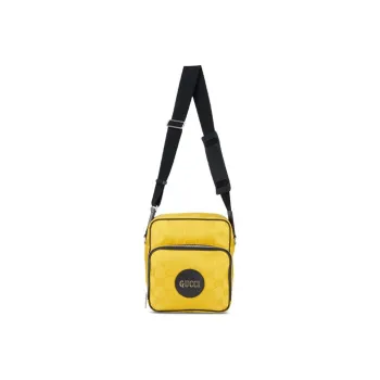 GUCCI Off The Grid Nylon With Leather Shoulder Bag Crossbody Bag Unisex Yellow & Black