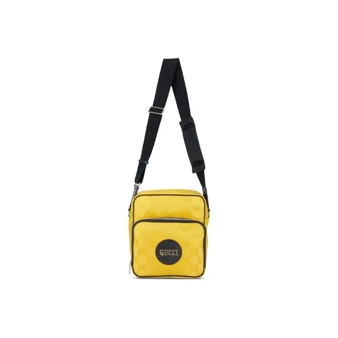 GUCCI Off The Grid Nylon With Leather Shoulder Bag Crossbody Bag Unisex Yellow & Black-0