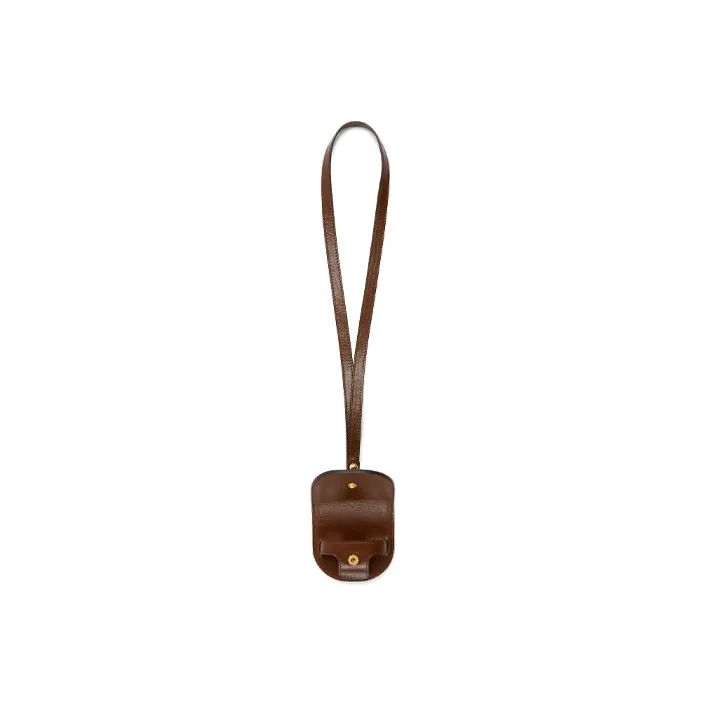 GUCCI Canvas With Leather Airpods Protective Cover Necklace Pouch Earphone Case Unisex Ebony/Brown-3