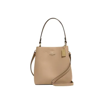 COACH Town Leather Bucket Bag Handbag Shoulder Bag Crossbody Bag Small Size Women's Brown