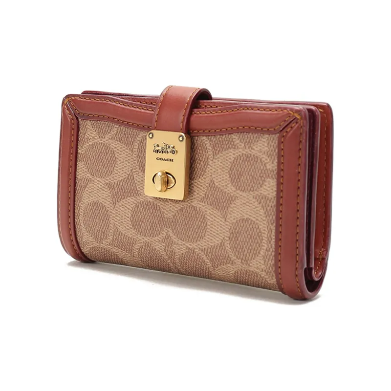 COACH Hutton Leather Handheld Wallet Regular Women's Rusty Brown-1