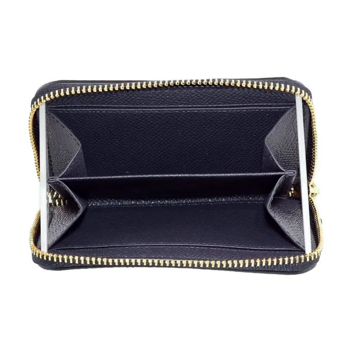 COACH Leather Coin Purses Wallets Women's Navy Blue-3
