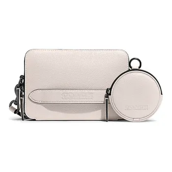 COACH Charter Cow Leather Camera Bag, Crossbody Bag Small Size Men's White